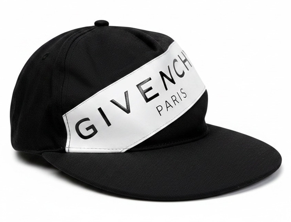 Givenchy Paris Diagonal Logo Snapback Black Hat Cap Casual Luxury Unisex OS